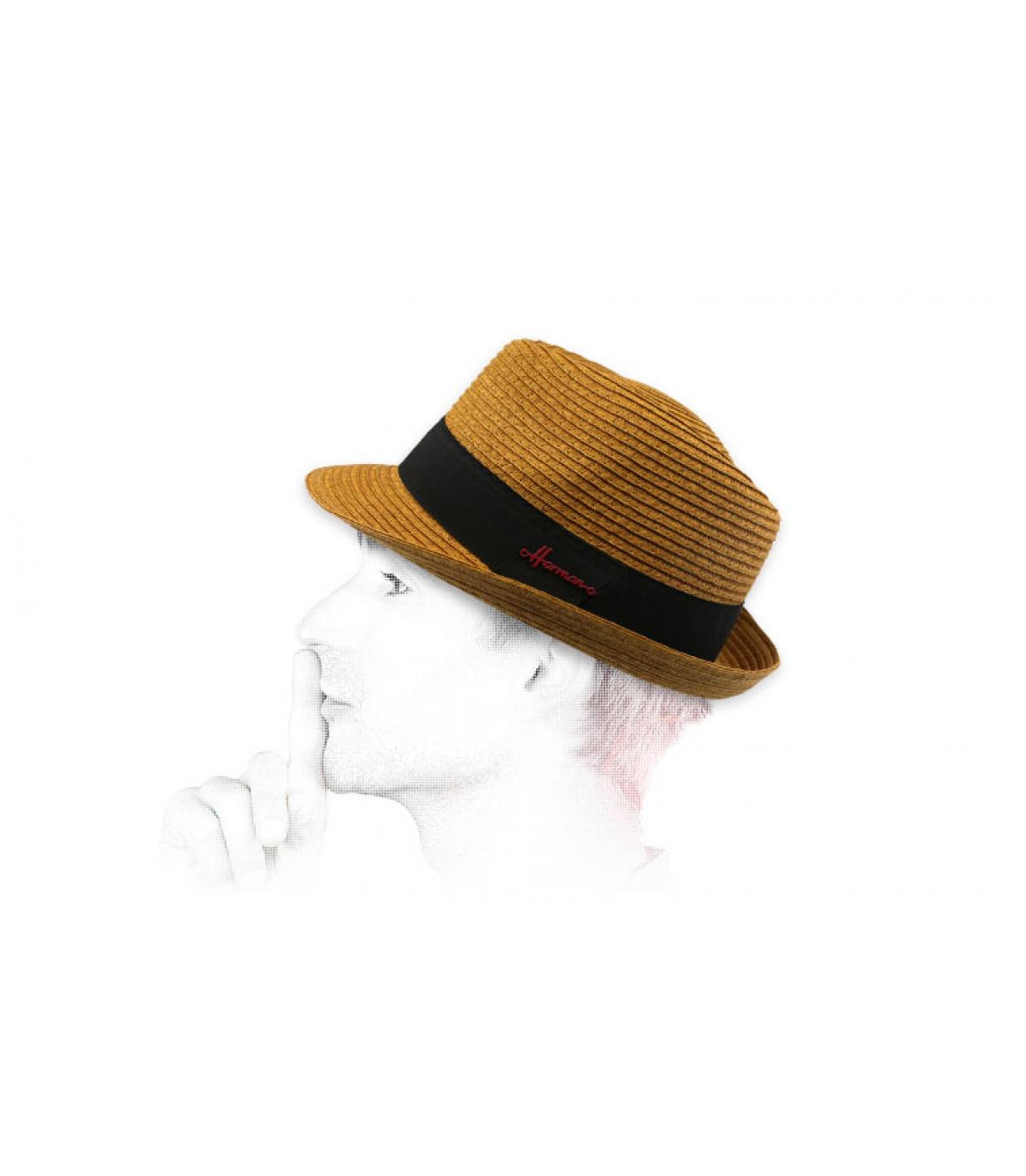 trilby paille brun Herman Don Ang tobacco